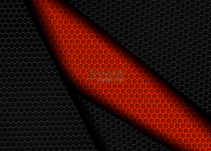 红色形状元素素材背景图片_网格六边形渐变阴影重叠背景