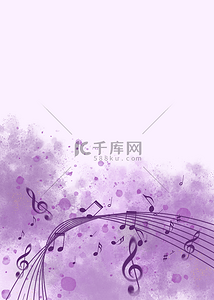 音符紫色渐变水彩背景