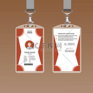 corporate背景图片_Orange Elegant ID Card Design Template