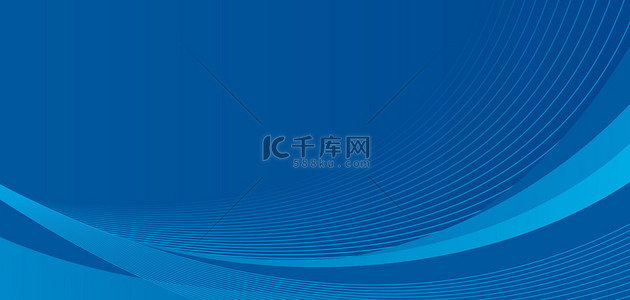 蓝色背景图片_简约抽象曲线蓝色商务风banner