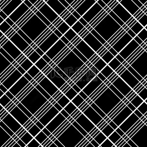 简单背景格子背景图片_黑色背景上的格子织物。无缝的向量模式。单色.