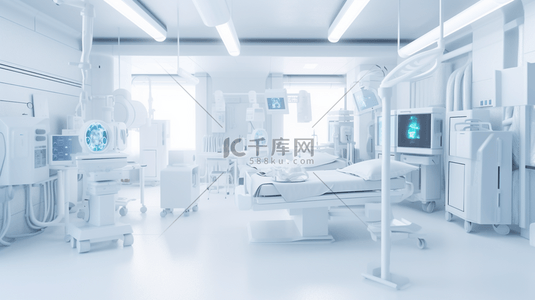 医疗布景背景图片_3D立体医院医疗设备