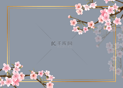 梅花框背景图片_花卉盛开的粉色梅花植物背景