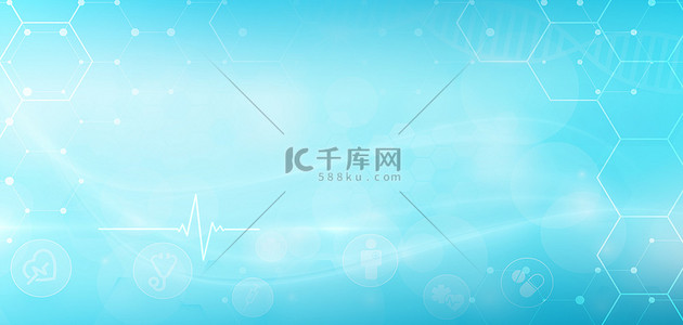医疗医疗背景图片_商务科技医疗医学蓝色简约几何海报背景