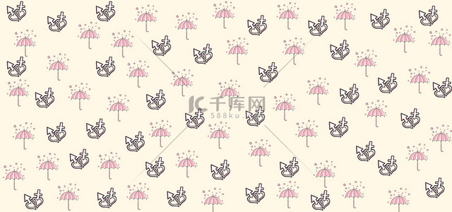夏季背景图片_爱心情人节雨伞粉色背景