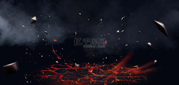 战斗背景图片_炫酷电商游戏深色立体质感大气海报背景