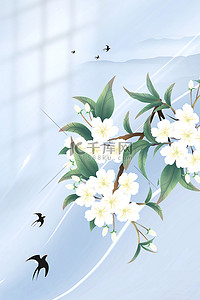 小清新二十四节气立春背景图片