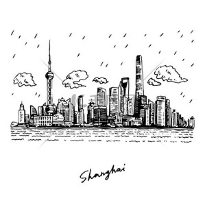 浦东，上海，中国的视图. 