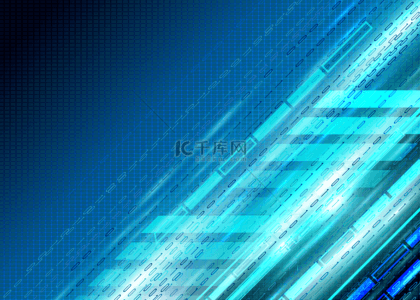 蓝色科技感电脑背景图片_科技光效线条数字技术抽象蓝色背景