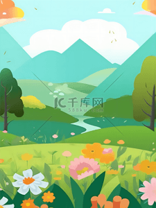 夏背景图片_春夏郊外美景创意背景