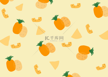清新菠萝背景图片_热带水果菠萝抽象背景