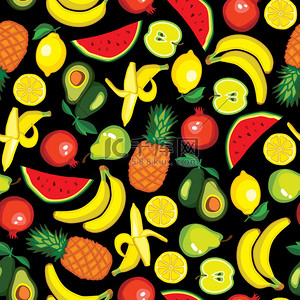 健康背景图片_用水果制成的无缝图案