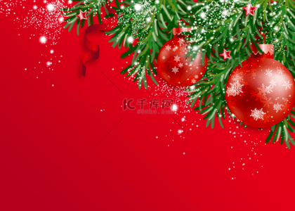 红色天空背景图片_圣诞节圣诞雪花红色背景