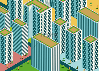 现代都市城市高楼街景