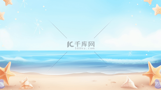 夏天大海清新海浪治愈背景