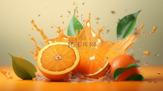 新鲜橙子水果创意广告