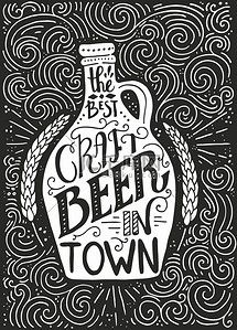 beer bottle and brewery lettering