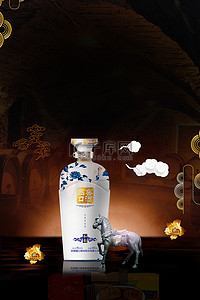 陈年酒背景图片_促销海报中国风白酒