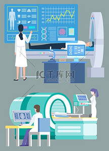 临床诊断和医疗保健载体，借助现代设备进行诊断。 