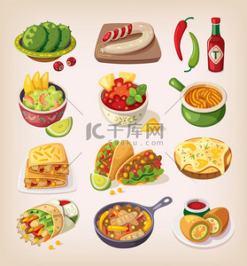 产品加产品背景图片_多彩的墨西哥食物