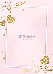 创意海报背景图片_爱心水彩花纹粉色背景