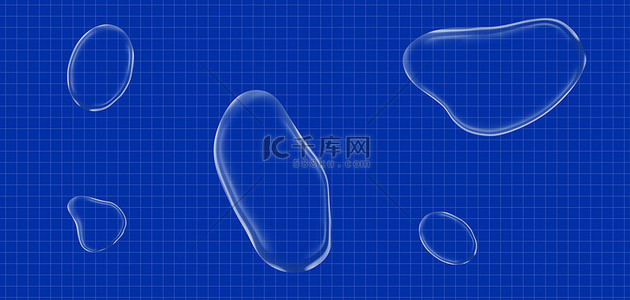 克莱因蓝不规则气泡极致蓝时尚背景