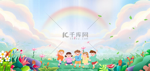 幼儿园背景图片_六一儿童节卡通可爱61文艺汇演海报背景