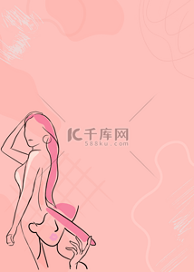 春天背景纯色背景图片_女人线条组合背景