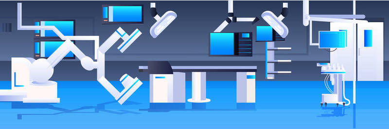 医院手术台和医疗设备现代诊所手术室内部强化治疗外科程序