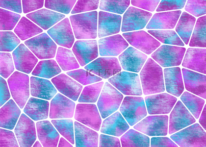 艺术推广背景图片_voronoi拼图抽象蓝紫色背景