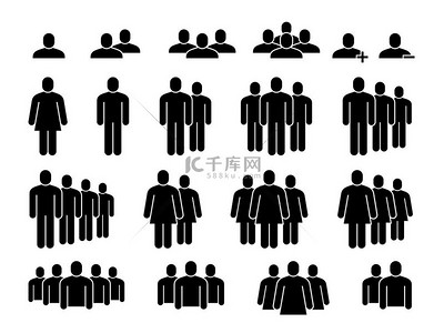 人物图标人类群体人潮汹涌会议员工员工和人口标志组织向量集中的用户轮廓图人物图标人类群体人潮汹涌会见员工员工和人群标志