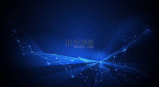 互联网背景图片_蓝色背景上的矢量技术。摘要网站互联网网络连接设计.