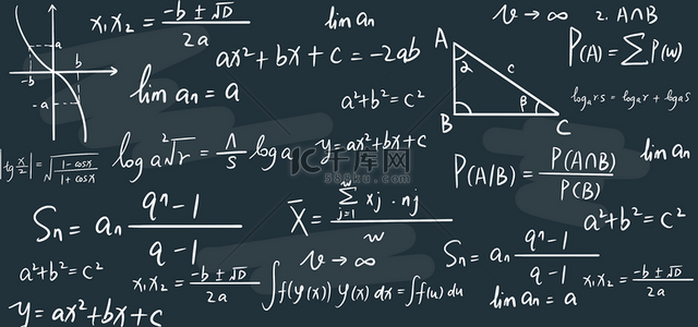 上课学习用的教育数学公式背景