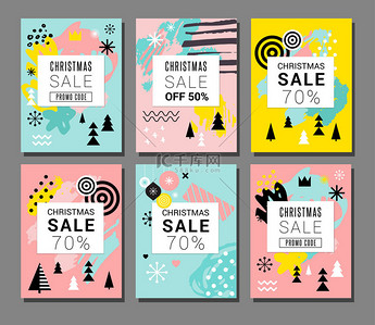 圣诞海报背景图片_圣诞销售背景，手机主题。现代设计中的卡，海报，传单，邀请