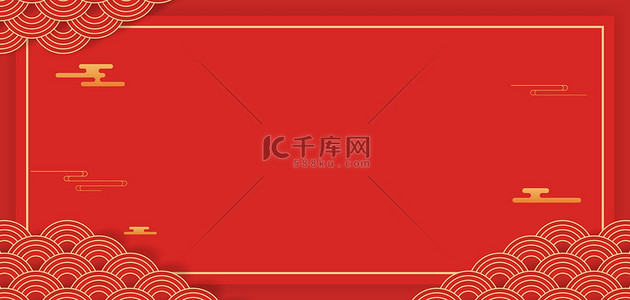 中国风海报背景图片_简约几何红色大气中国风复古背景