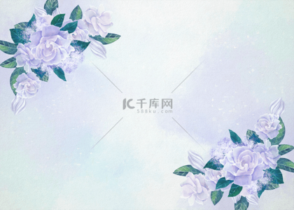 花卉水彩浅紫色婚礼背景