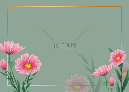 春天花卉手绘背景图片_花卉手绘粉色花瓣植物质感背景