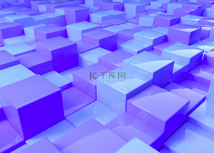 方块矢量背景图片_3d浅蓝抽象方块背景