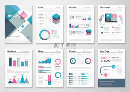 矢量数据图表背景图片_大组企业宣传册和图表矢量元素