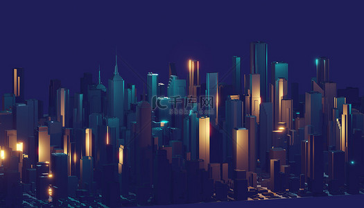 物联网。未来技术背景,网络游戏城市。3d 渲染