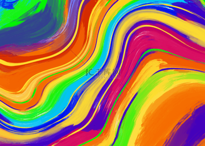 波浪曲线动态涂鸦彩色背景
