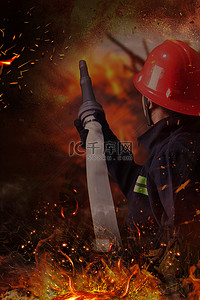 消防摄影图红色创意背景