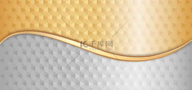 金色背景背景图片_金色与银色拼接金属三角立体抽象艺术金色背景