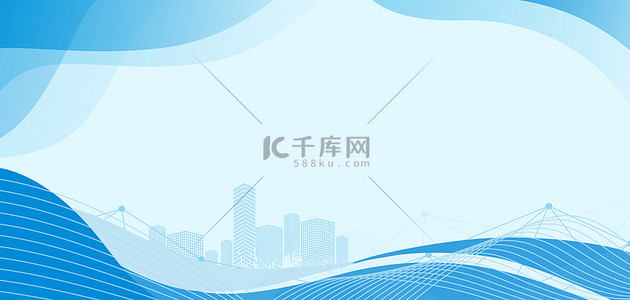 蓝色科技背景图片_商务科技几何线条城市蓝色大气海报背景