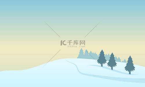 冬至背景图片_雪山上的冬至风景，矢量艺术图解.