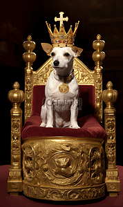 皇冠背景图片_黄金皇冠可爱卡通稀有狗狗