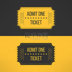 音乐会背景图片_时尚的复古风格的入场券。承认一个电影院、 剧场、 动物园、 节、 嘉年华、 音乐会、 马戏团事件。通过在线订票的图标。矢量图