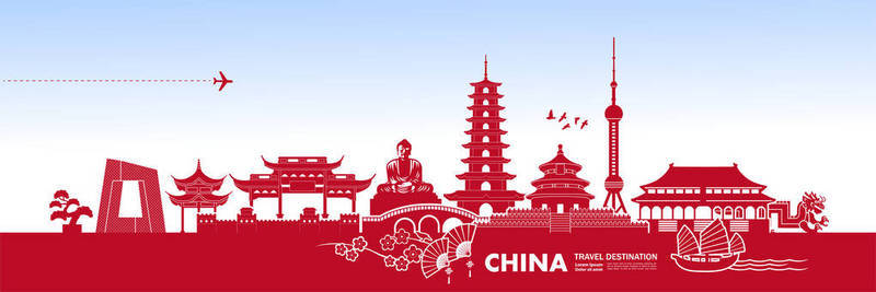 中国风禅意背景图片_中国旅游目的地大矢量图.