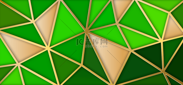 几何三角形抽象风格绿色背景