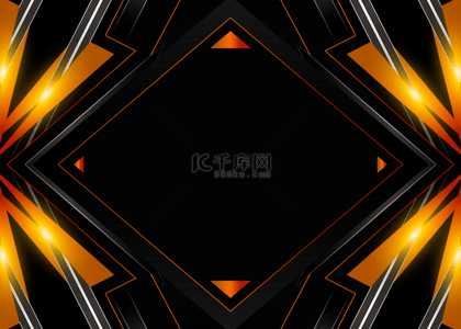 游戏电竞背景图片_游戏抽象橙色发光三角形背景